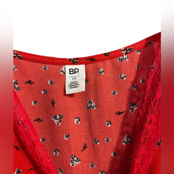 Nordstrom B.P Red Tank Top Lace Detail Size M - Picture 4 of 4